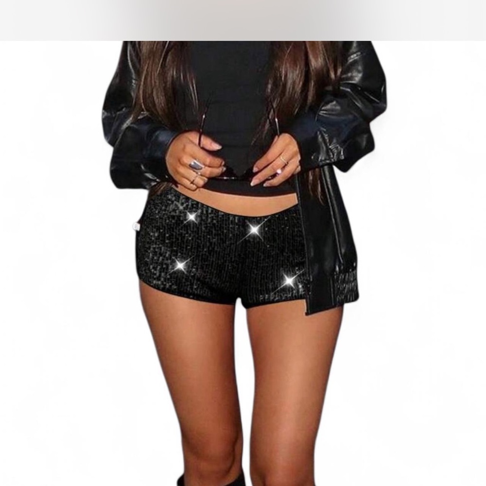 Black Sequin shorts